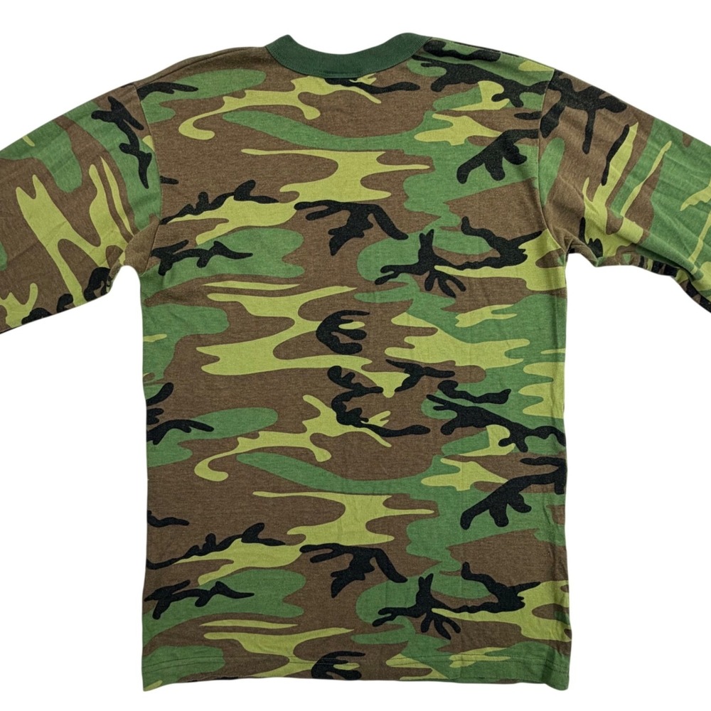 Rothco‎ Long Sleeve T Shirt Men Small Green Woodland Camo Tactical Y2K Vintage - Picture 5 of 8